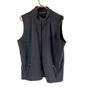 Tasc Performance Jacket Vest Mens XL Gray Pockets Zip Up Organic Cotton